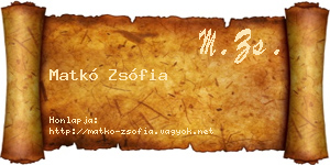 Matkó Zsófia névjegykártya