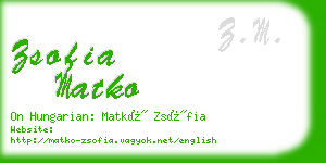 zsofia matko business card